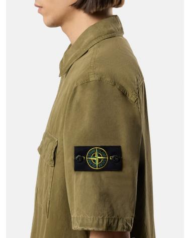 CHEMISE STONE ISLAND 1200031 015G Vert Militaire manches courtes 