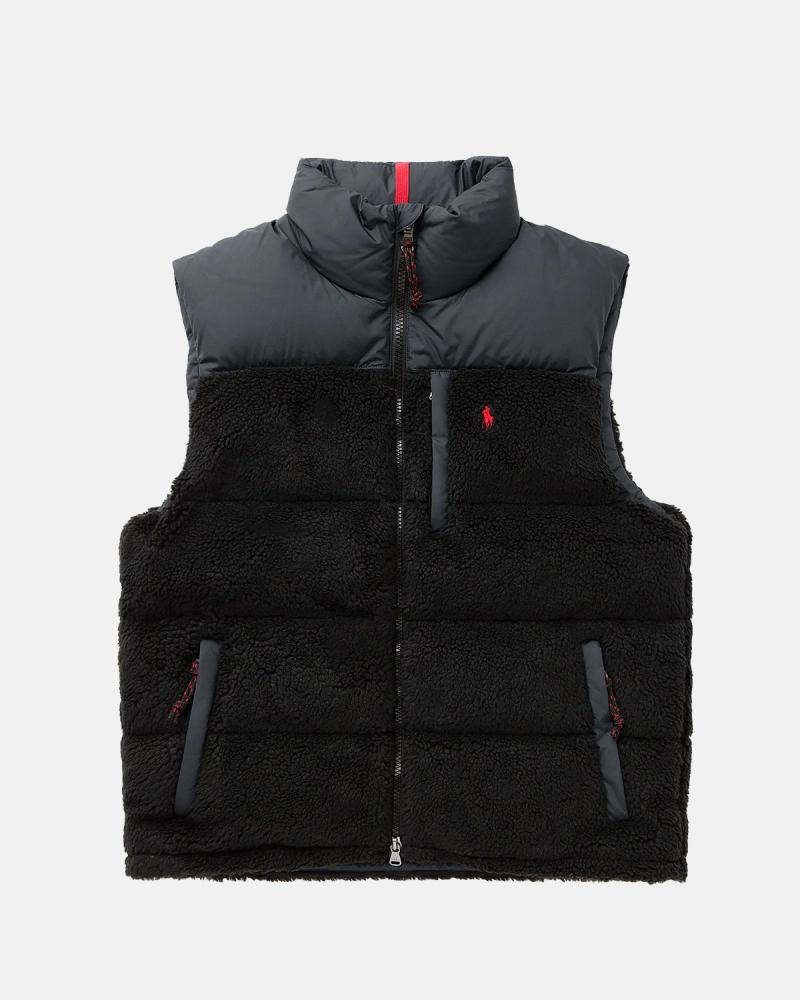GILET RALPH LAUREN HYBRIDE SHERPA /DUVET NOIR 
