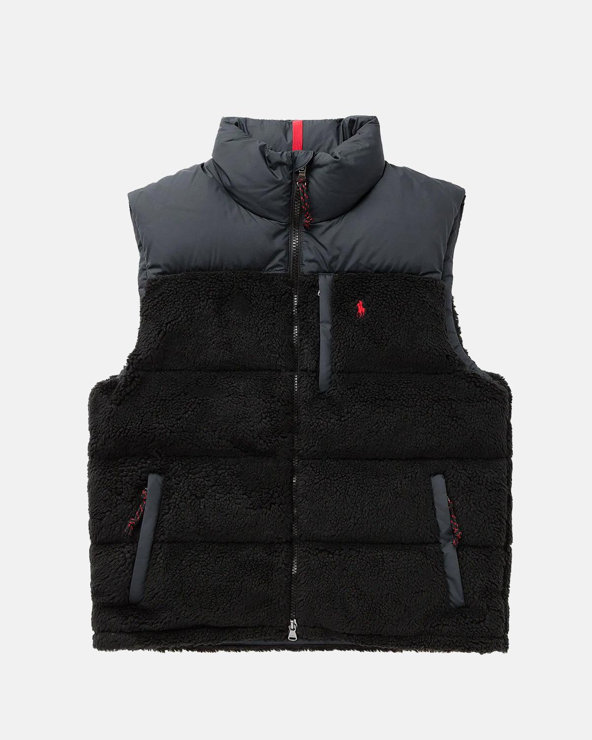 GILET RALPH LAUREN HYBRIDE SHERPA /DUVET NOIR 