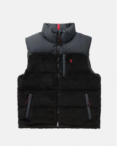 GILET RALPH LAUREN HYBRIDE SHERPA /DUVET NOIR 