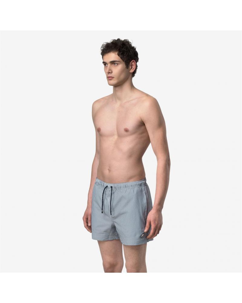 Maillot de Bain K-WAY HAZEL stripe mid  White-Blue-Bleu