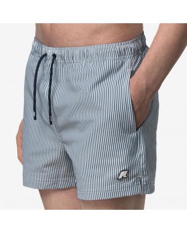 Maillot de Bain K-WAY HAZEL stripe mid  White-Blue-Bleu