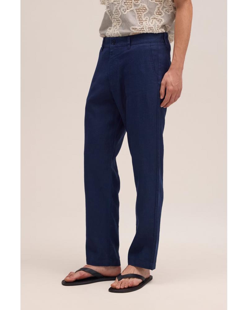  Pantalon NN.07 droit en lin Marine