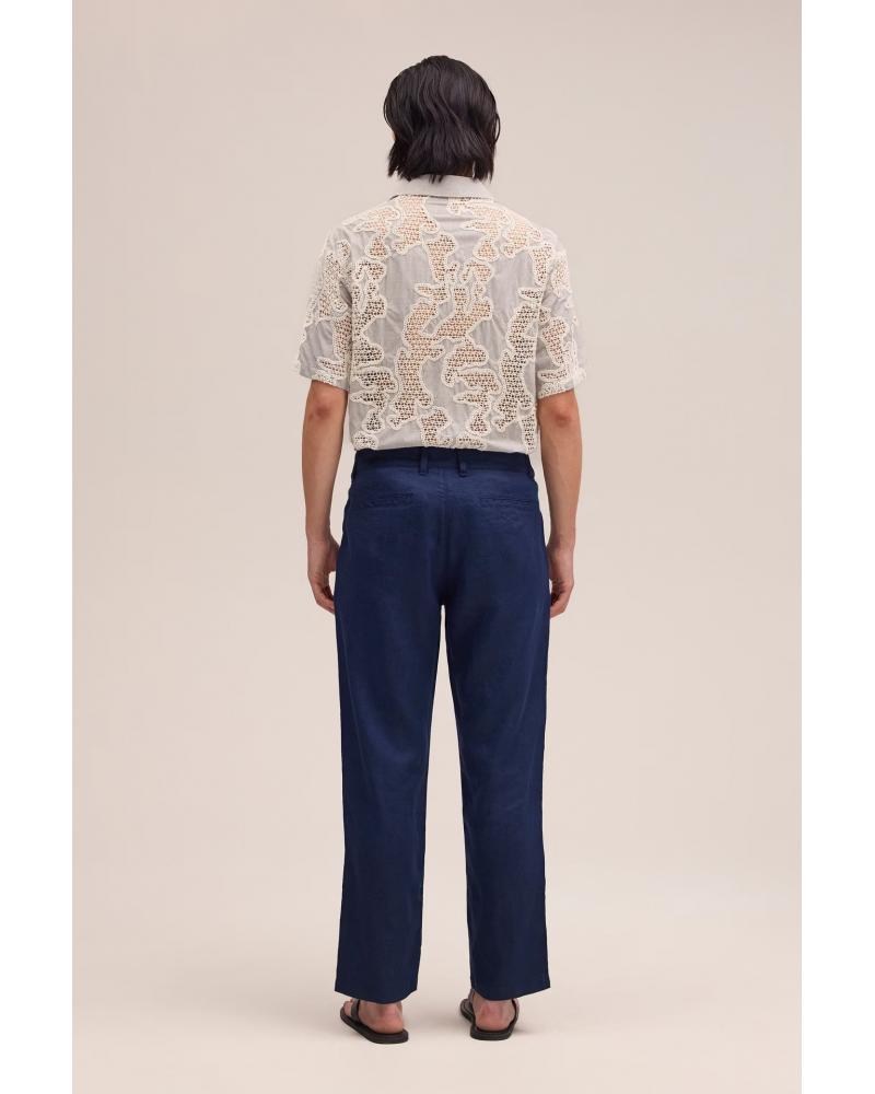  Pantalon NN.07 droit en lin Marine