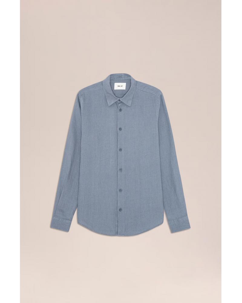 Chemise NN.07 ENZO LIN Stone blue Bleu