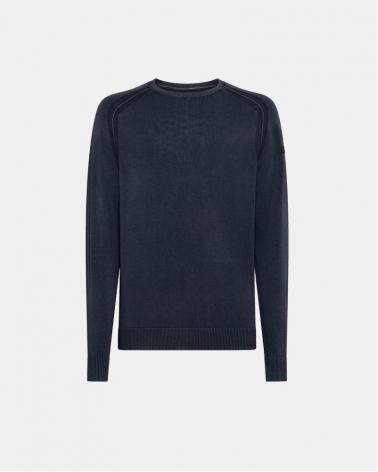 PULL COL ROND RRD TECHNO WASH BLUE BLACK ANTRACITE 