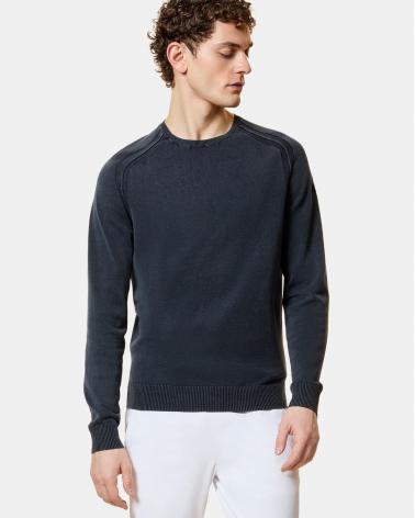 PULL COL ROND RRD TECHNO WASH BLUE BLACK ANTRACITE 