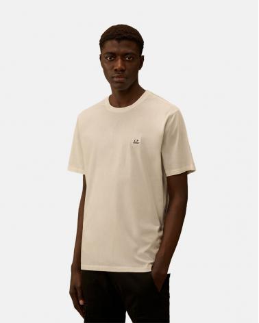 TEE SHIRT CP.COMPANY 726A  103 LOGO PATCH BLANC