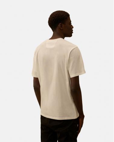TEE SHIRT CP.COMPANY 726A  103 LOGO PATCH BLANC
