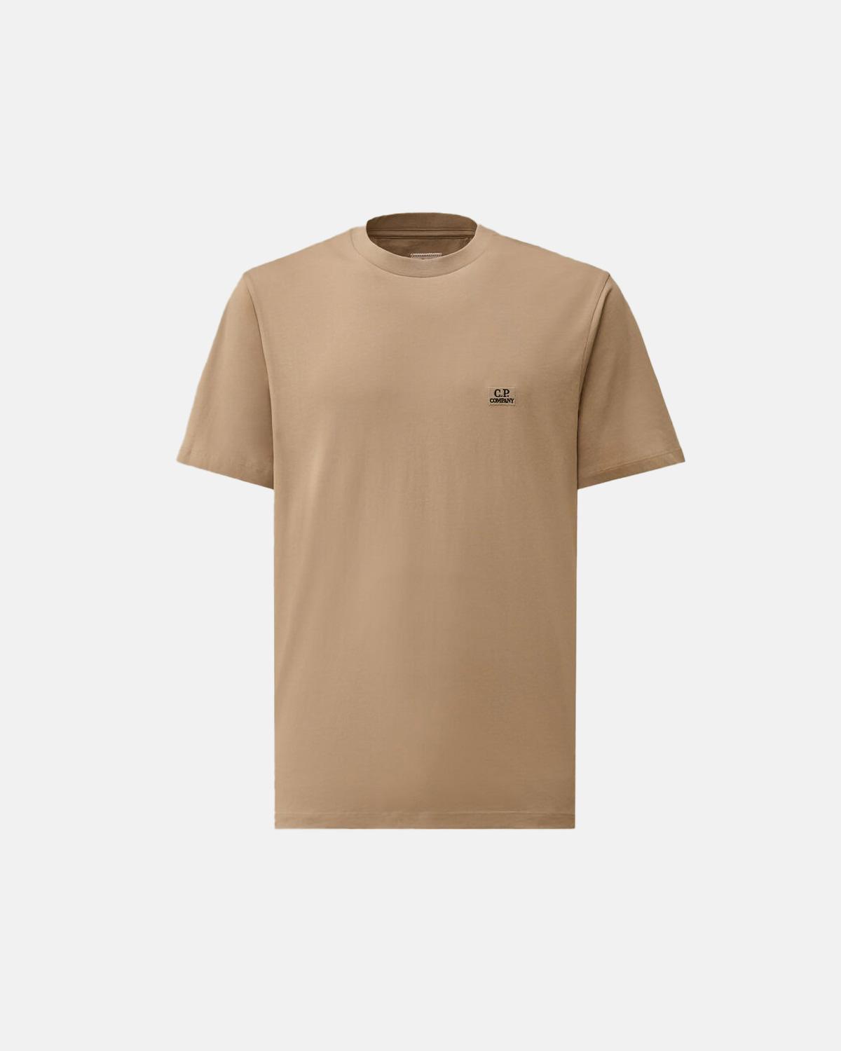 TEE SHIRT CP.COMPANY 726A  904 LOGO PATCH BEIGE DOVE