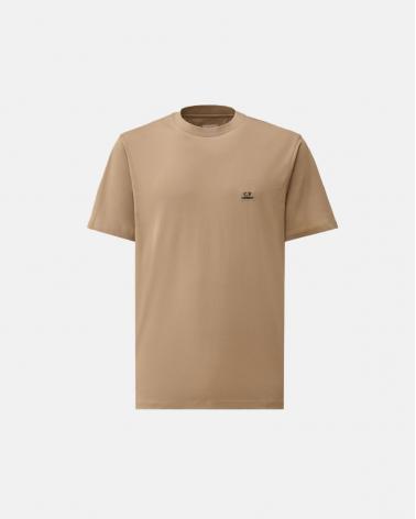 TEE SHIRT CP.COMPANY 726A  904 LOGO PATCH BEIGE DOVE
