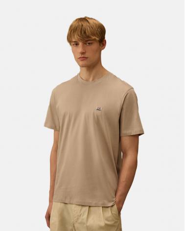 TEE SHIRT CP.COMPANY 726A  904 LOGO PATCH BEIGE DOVE