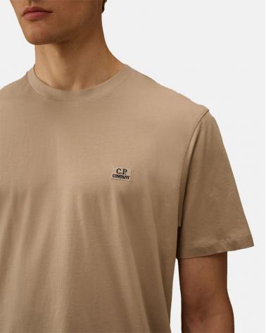TEE SHIRT CP.COMPANY 726A  904 LOGO PATCH BEIGE DOVE