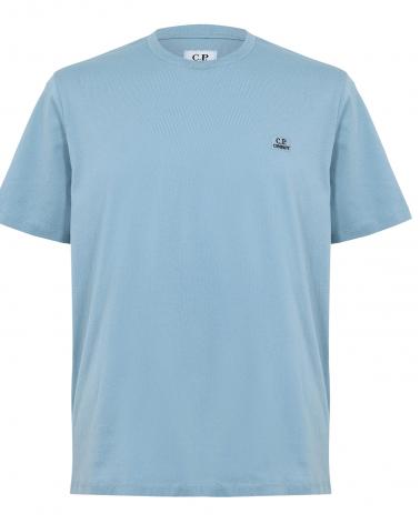 TEE SHIRT CP.COMPANY 726A  809 LOGO PATCH BLEU SILVER BLU