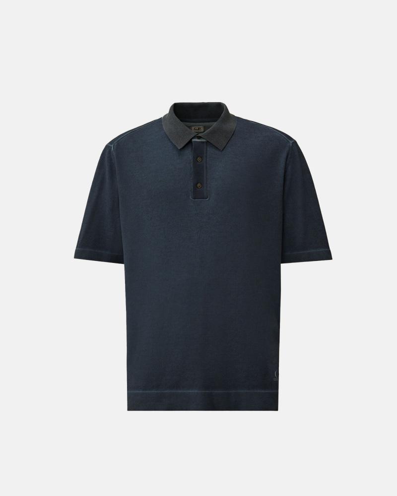 POLO CP.COMPANY CREPE DOUBLE  DYED KN204 889 BLEU 
