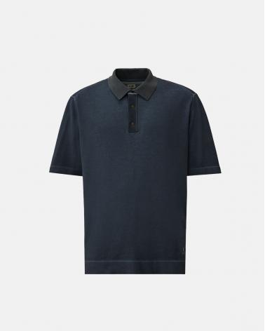POLO CP.COMPANY CREPE DOUBLE  DYED KN204 889 BLEU 