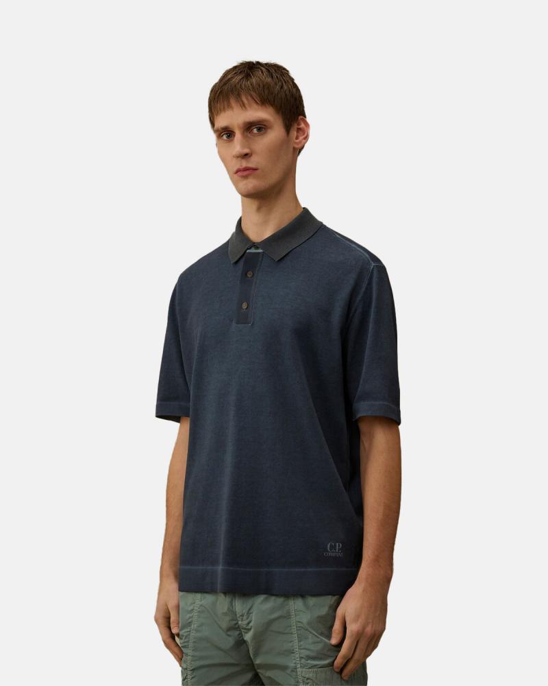 POLO CP.COMPANY CREPE DOUBLE  DYED KN204 889 BLEU 