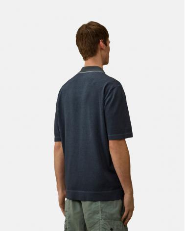 POLO CP.COMPANY CREPE DOUBLE  DYED KN204 889 BLEU 