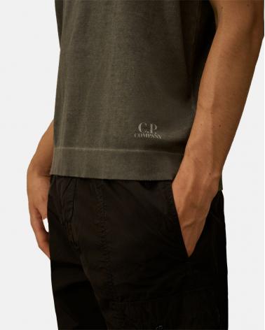 POLO CP.COMPANY CREPE DOUBLE  DYED KN204 921 GUNMETAL GRIS