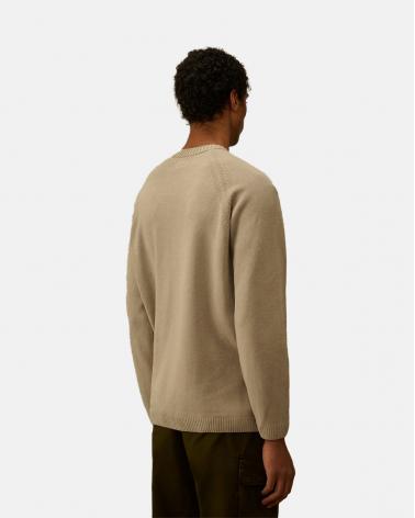 MAILLE COL ROND  COTON CHENILLE CP.COMPANY MKN117 809 GRIS CLAIR