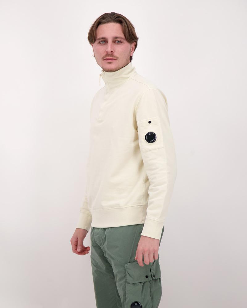 SWEAT CP.COMPANY POLO COLLAR ZIP LIGHT SS22  114 IVOIRE