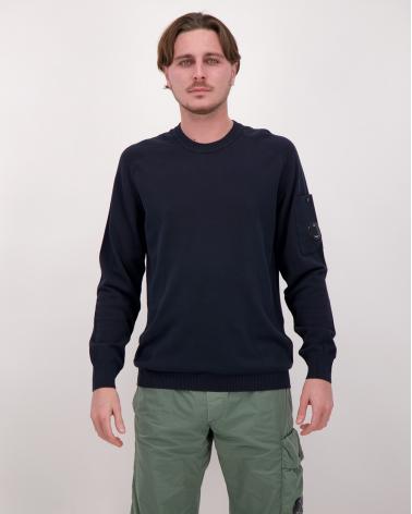 MAILLE COL ROND MKN105A 888 CREPE COTON MARINE