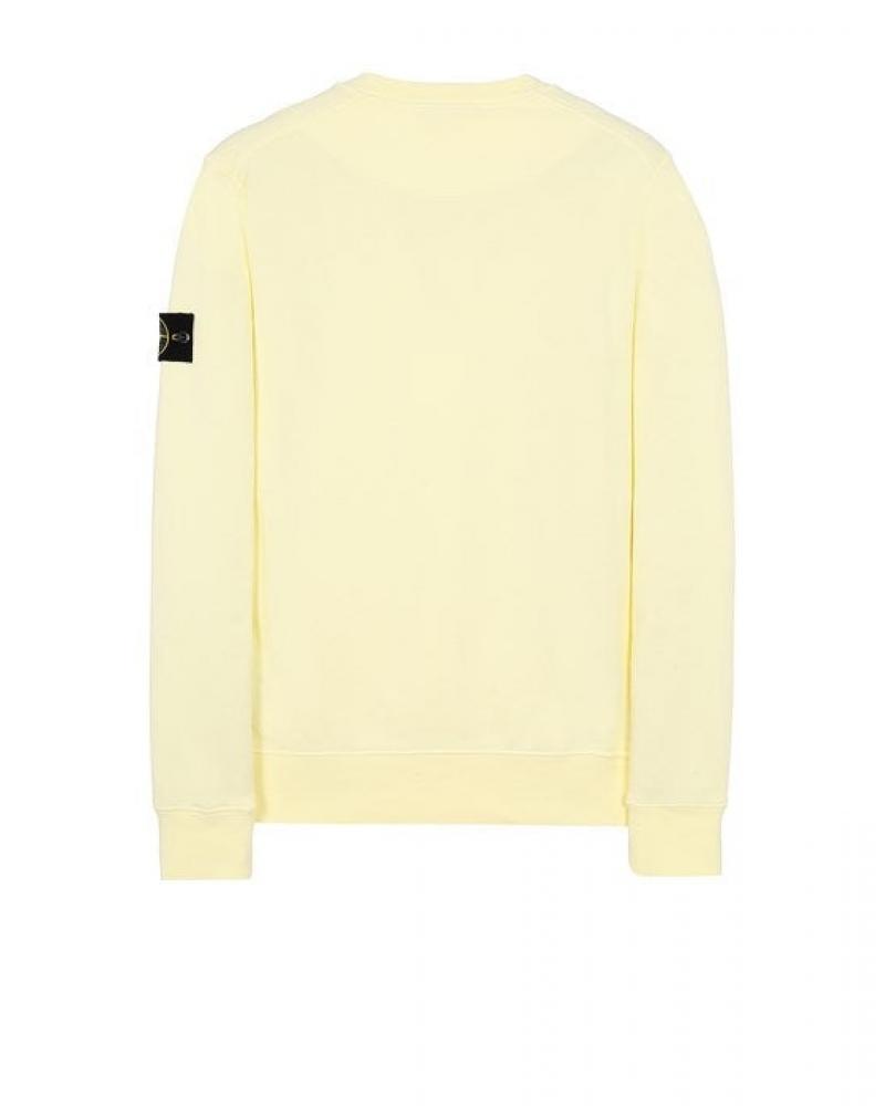 SWEAT STONE ISLAND 6100060 003C PASTEL YELLOW ORGANIC COTTON FLEECE  610051 BLANC (1)