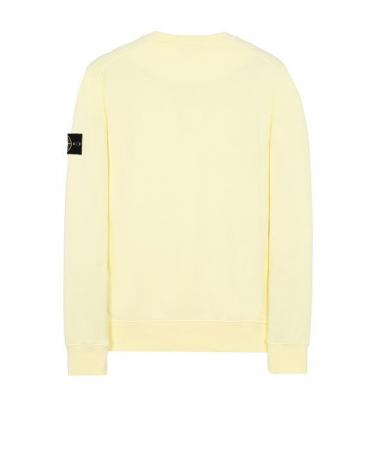 SWEAT STONE ISLAND 6100060 003C PASTEL YELLOW ORGANIC COTTON FLEECE  610051 BLANC (1)