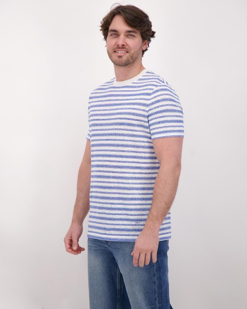 TEE SHIRT A.P.C.RAYURE CIEL 