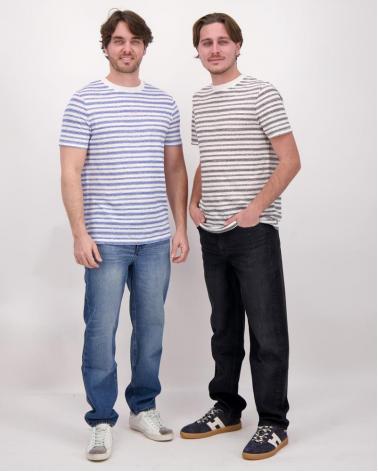 TEE SHIRT A.P.C.RAYURE CIEL 