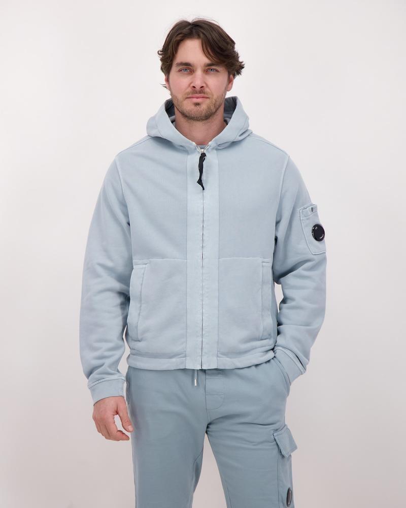 SWEAT CP.COMPANY ZIP HOODED SS039A 809 CIEL 