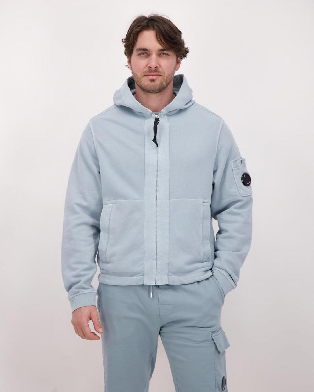 SWEAT CP.COMPANY ZIP HOODED SS039A 809 CIEL 