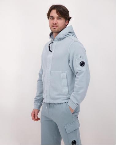 SWEAT CP.COMPANY ZIP HOODED SS039A 809 CIEL 