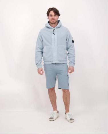 SWEAT CP.COMPANY ZIP HOODED SS039A 809 CIEL 