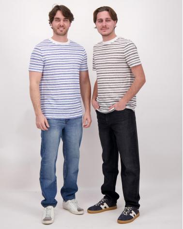 TEE SHIRT A.P.C.RAYURE ECRU/BLANC 