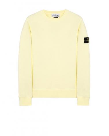 SWEAT STONE ISLAND 6100060 003C PASTEL YELLOW ORGANIC COTTON FLEECE  610051 BLANC 
