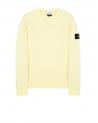 SWEAT STONE ISLAND 6100060 003C PASTEL YELLOW ORGANIC COTTON FLEECE  610051 BLANC