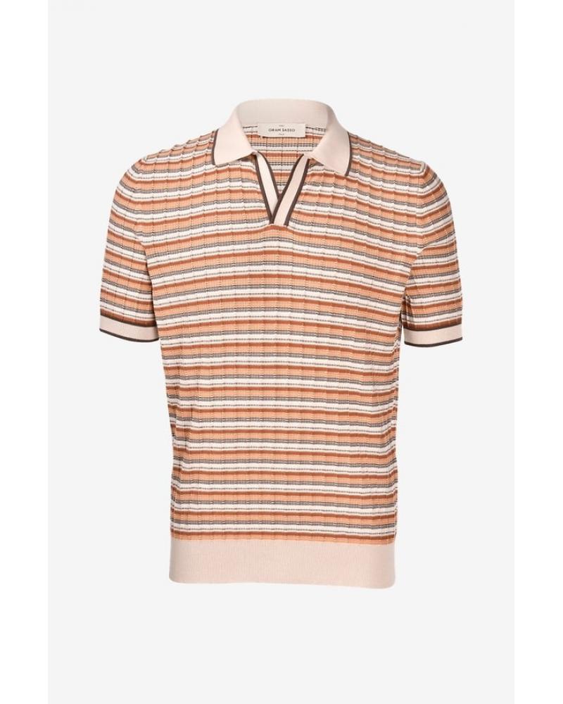 Polo col Ouvert GRAN SASSO BRIQUE/ORANGE