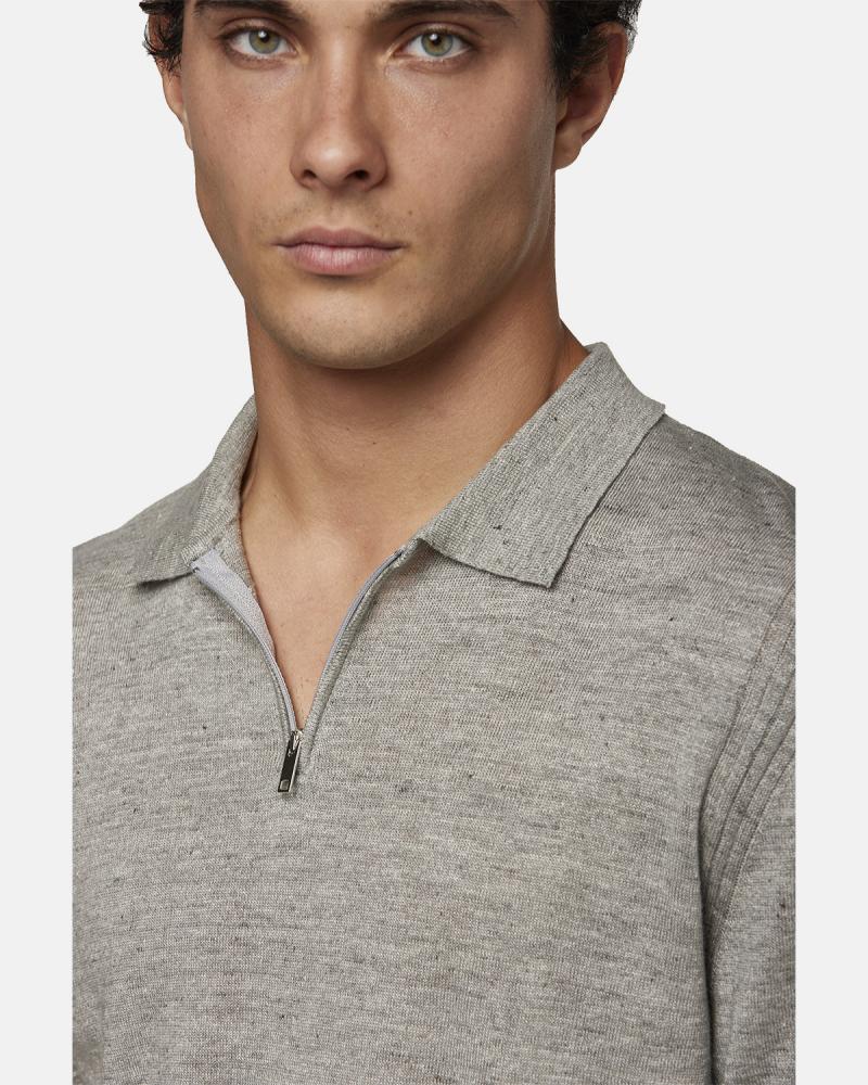 POLO FIESOLI ZIP LIN  COTON GRIS