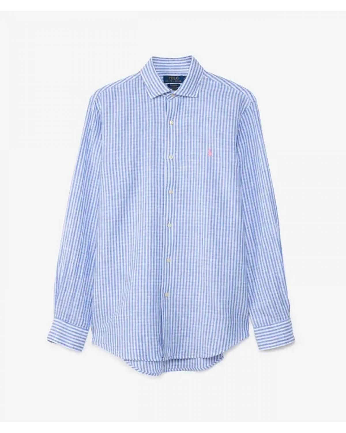 CHEMISE RALPH LAUREN Rayée Seesurker BLEU