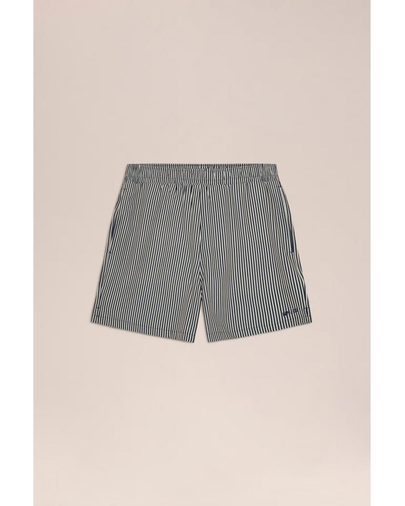 SHORT DE BAIN NN.07 Rayé Marine/Blanc