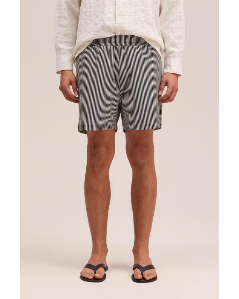 SHORT DE BAIN NN.07 Rayé Marine/Blanc
