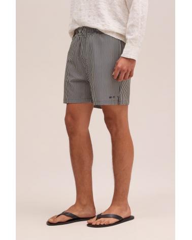 SHORT DE BAIN NN.07 Rayé Marine/Blanc