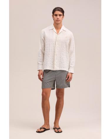 SHORT DE BAIN NN.07 Rayé Marine/Blanc