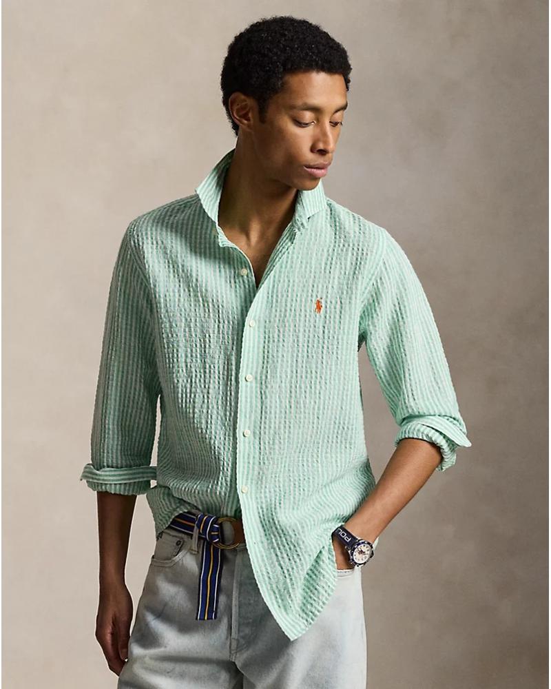 CHEMISE RALPH LAUREN Rayée Seesurker Vert
