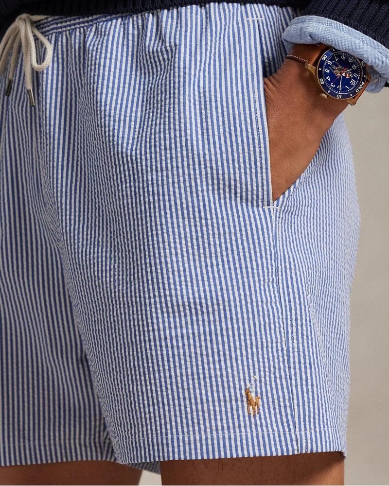 MAILLOT DE BAIN RALPH LAUREN SEERSURKER BLEU