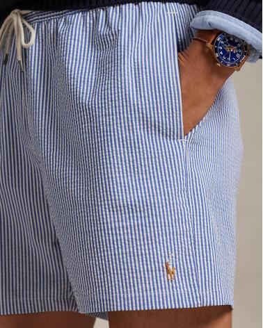 MAILLOT DE BAIN RALPH LAUREN SEERSURKER BLEU