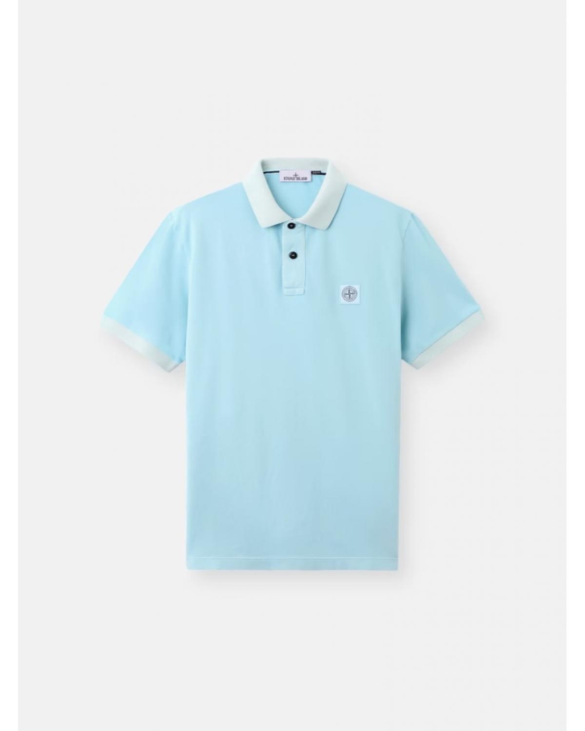 Polo Stone Island 22002SC S0067 004A Dust Blue Bleu
