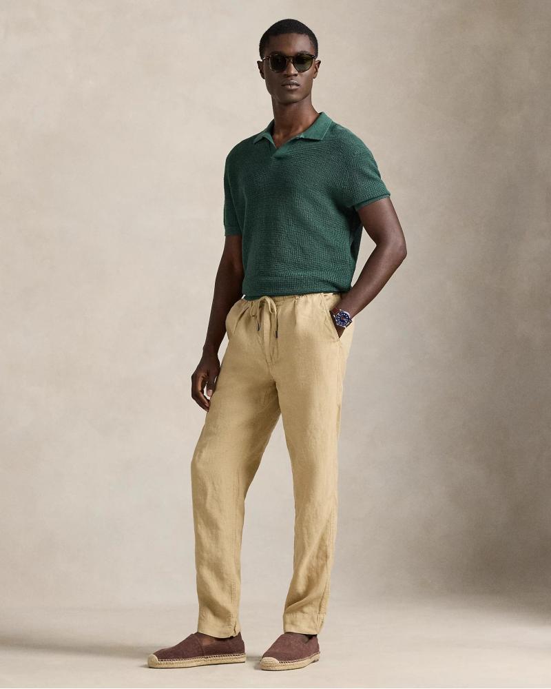 PANTALON RALPH LAUREN LIN  BEIGE
