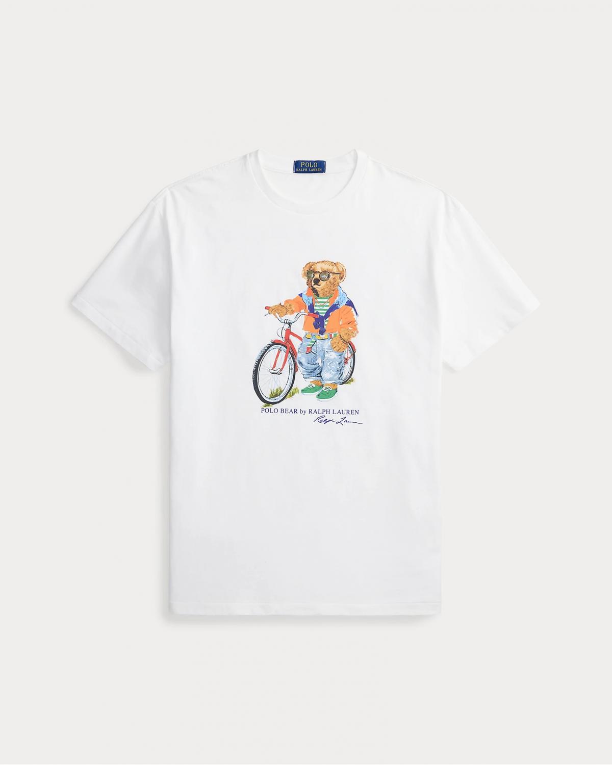 TEE SHIRT RALPH LAUREN Polo Bear Custom Slim Fit BLANC